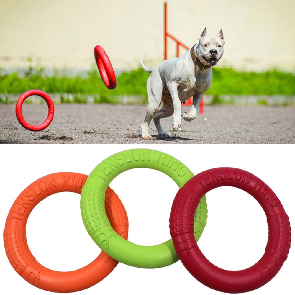Rubber Flying Disc for Dogs — 2 Sizes, 3 Colors, Outdoor Fetch & Training