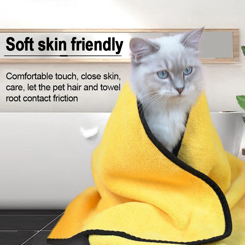 Quick-Dry Pet Bath Towel — Super Absorbent Microfiber for Dogs & Cats