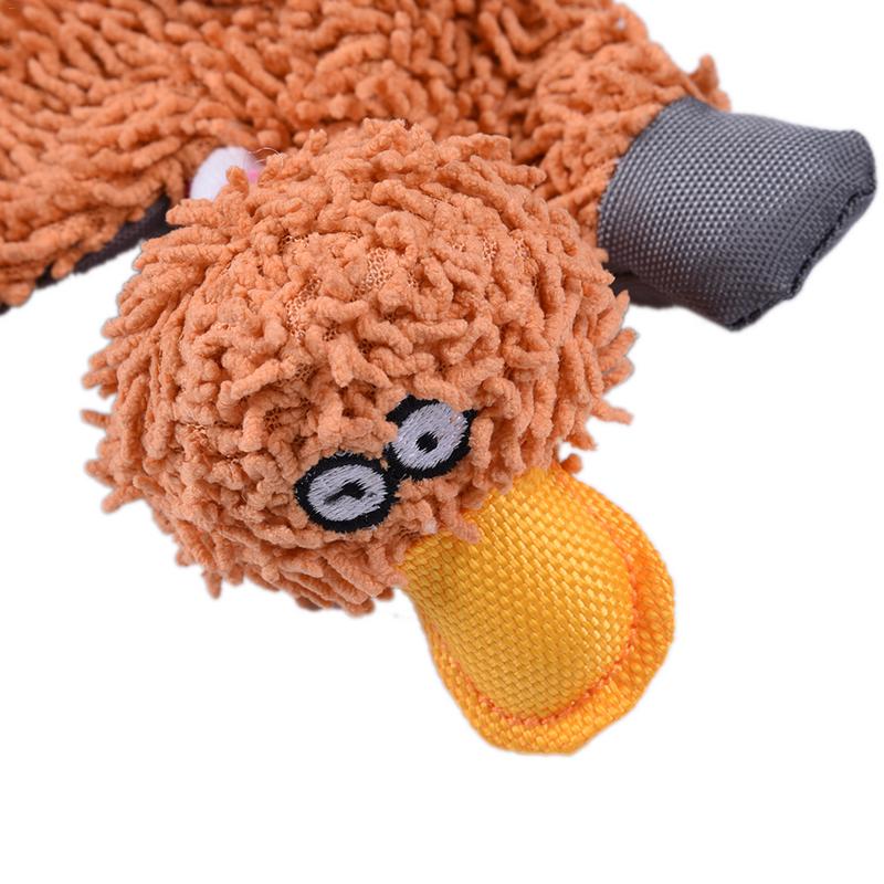 Papa Duck Plush Squeaky Dog Toy — Durable, Teething, 25cm, Green or Orange