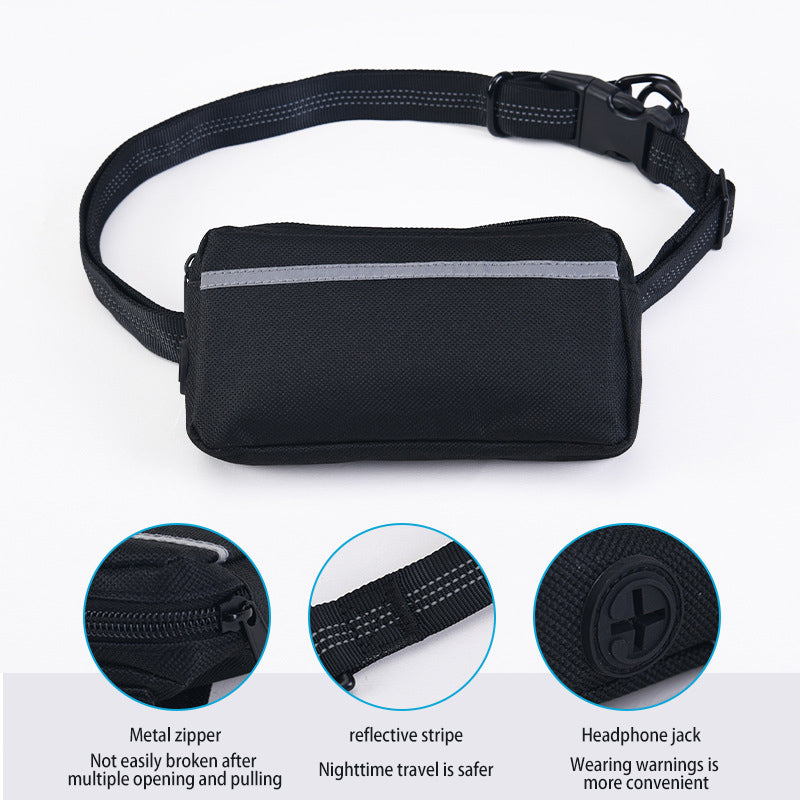 Hands-Free Running Dog Leash — Reflective Nylon Waist Belt, 4 Colors