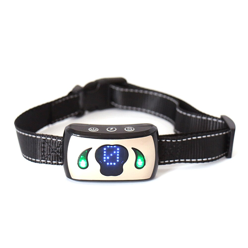 Anti-Bark Collar — Vibration, Shock & LED, IP65 Waterproof, Adjustable Sensitivity, 4 Colors