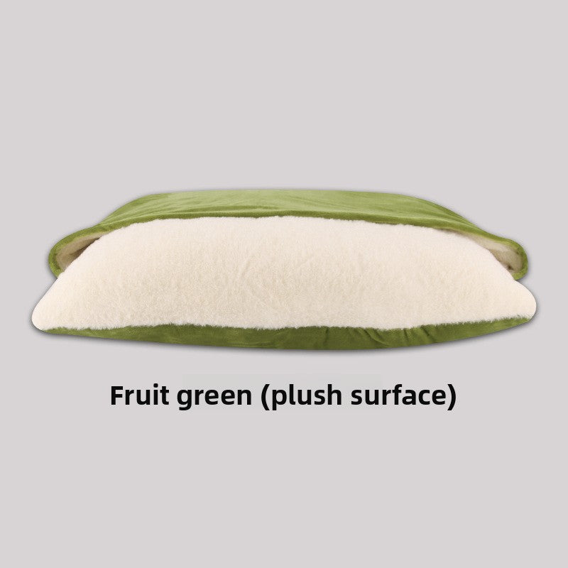 Removable Washable Pet Sleeping Bag Nest — Plush & Cotton Linen, 7 Colors, Sizes S–XL