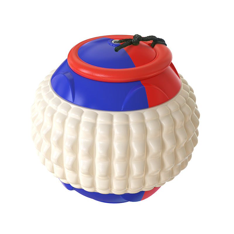 Plastic Throwing Molar Ball Dog Toy — Bite-Resistant, Hand Throw, Blue or Orange