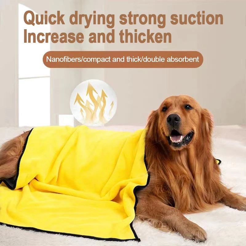 Quick-Dry Pet Bath Towel — Super Absorbent Microfiber for Dogs & Cats