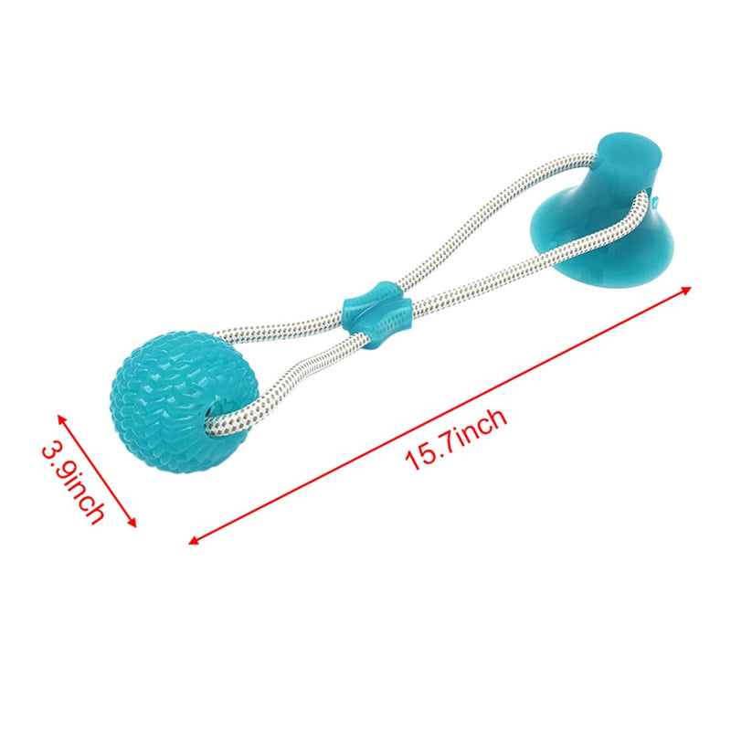 Suction Cup Dog Chew Toy — TPR Rubber Molar Ball for Teeth Cleaning & Self-Play