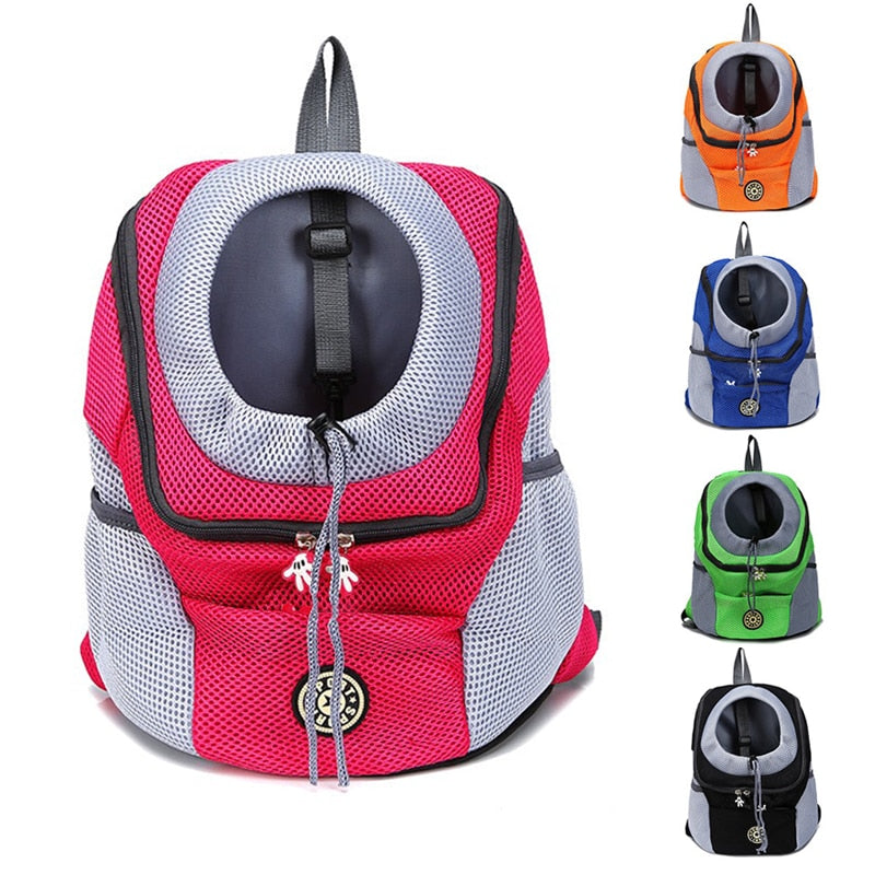 Mesh Pet Backpack Carrier — Double Shoulder Travel Bag for Dogs & Cats