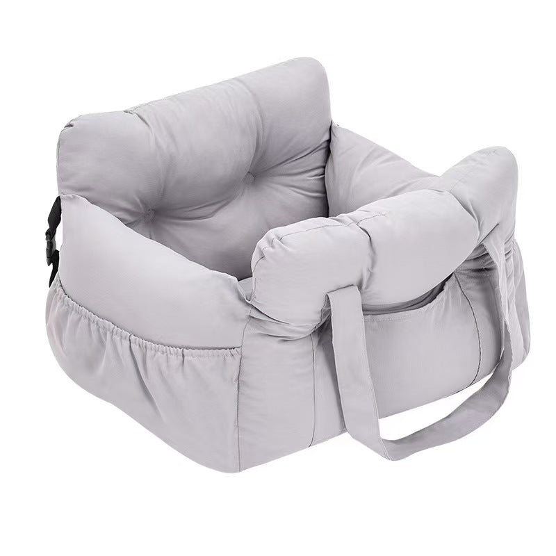 Plush Car Dog Bed — Breathable PP Cotton Travel Nest for Small & Medium Dogs