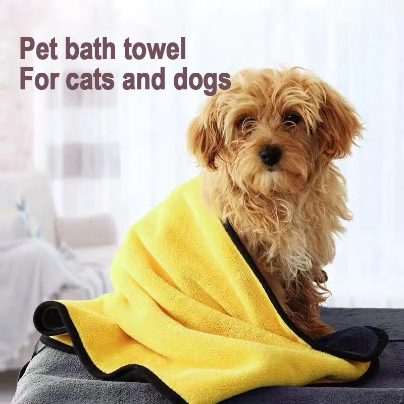 Quick-Dry Pet Bath Towel — Super Absorbent Microfiber for Dogs & Cats