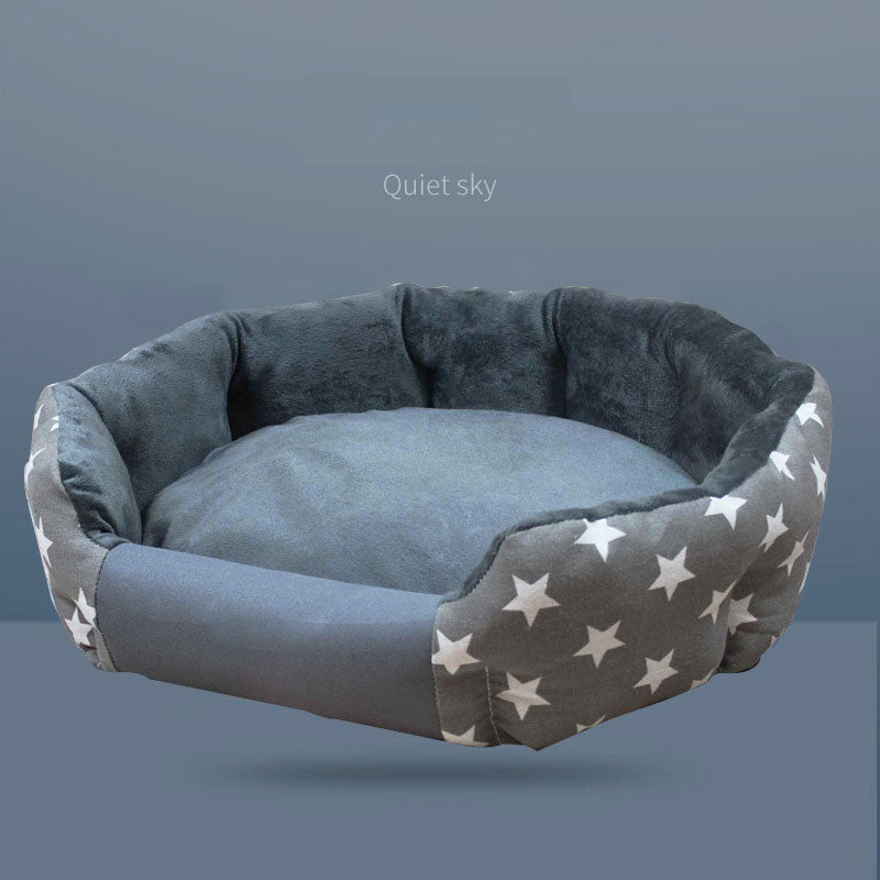 All-Season Pet Kennel Bed — Removable & Washable, 4 Sizes, Multiple Patterns
