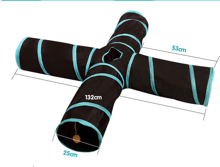 Rainbow Cat Tunnel Toy – Collapsible Rolling Dragon Channel for Cats