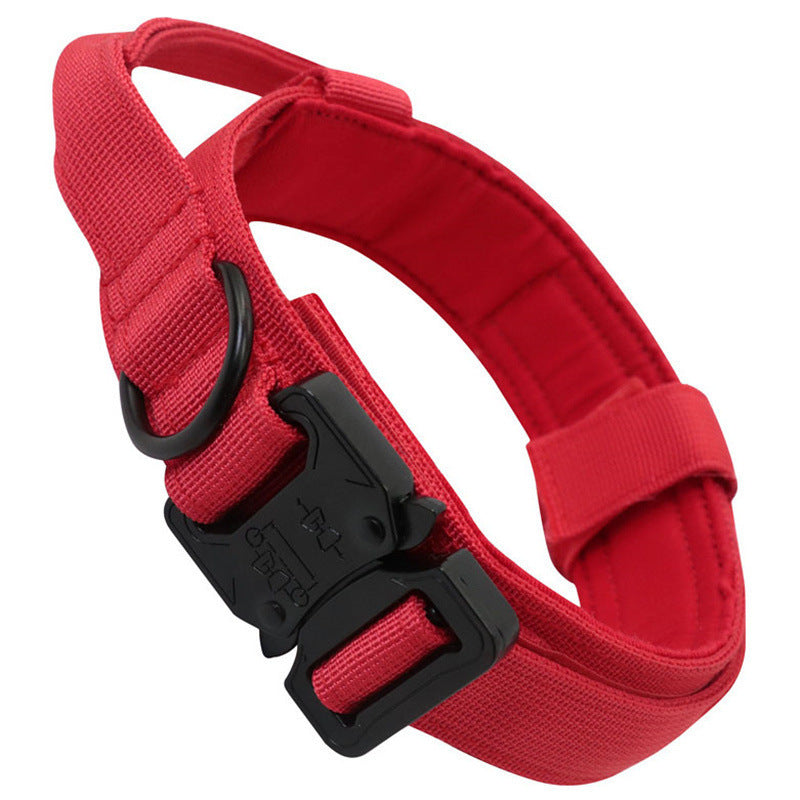 Tactical Dog Collar & Leash Set — Heavy-Duty Nylon, 8 Colors, Sizes M–XL
