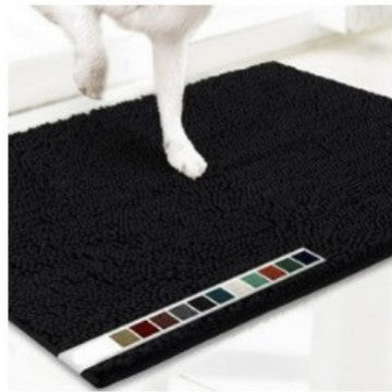 Chenille Plush Anti-Slip Pet Mat — Machine Washable, 8 Sizes, 19 Colors