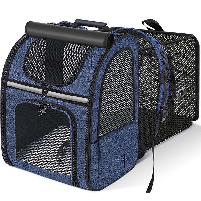 Expandable Breathable Pet Carrier Backpack — Oxford Fabric, 5 Colors, Fits Pets Up to 15 lbs