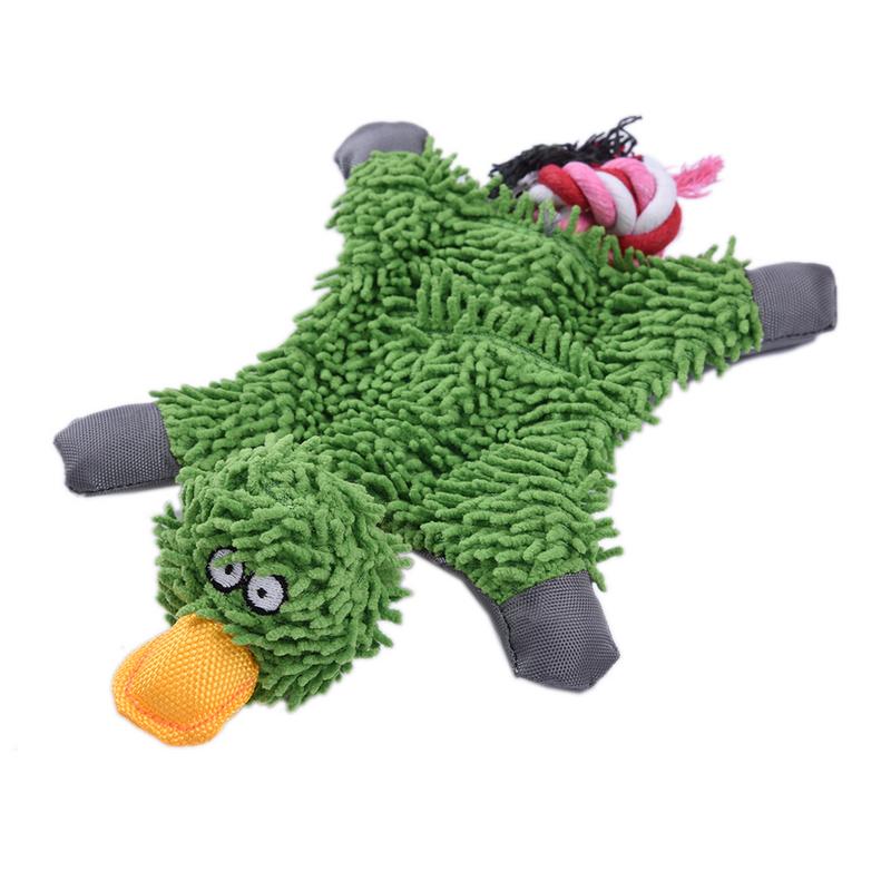 Papa Duck Plush Squeaky Dog Toy — Durable, Teething, 25cm, Green or Orange