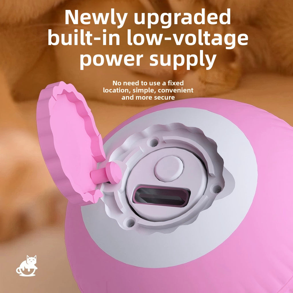 Self-Rolling Interactive Cat Toy Ball — Silicone, Motion-Activated, 7 Styles