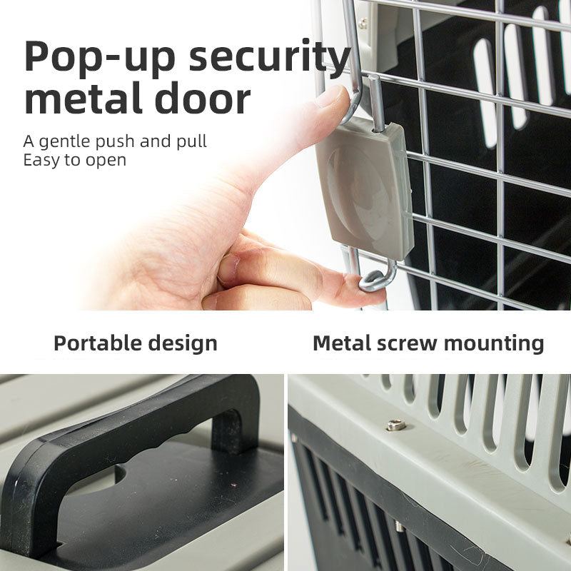 Hard-Shell Pet Travel Carrier — Airline-Approved Dog & Cat Crate, 3 Colors, S/M/L
