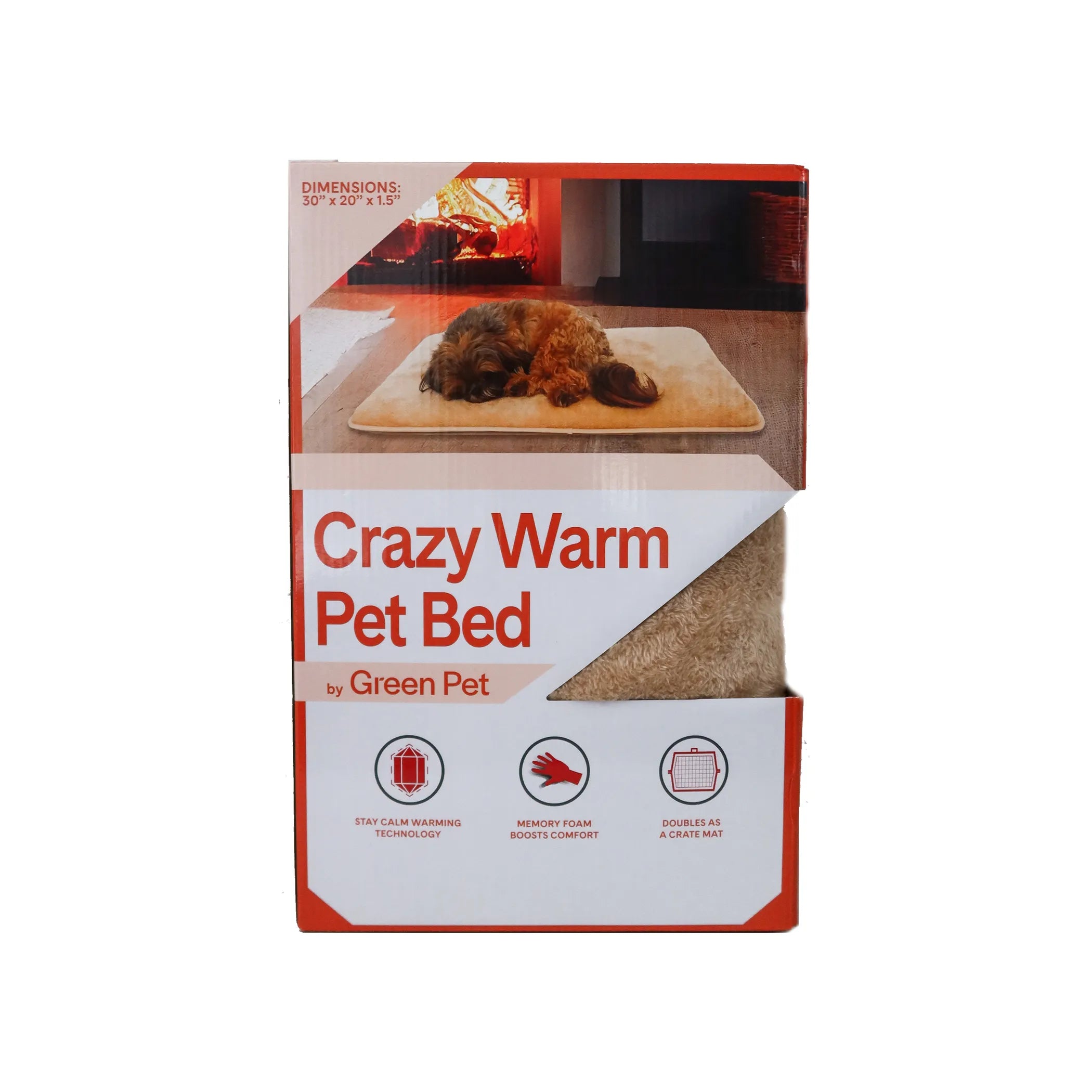 Self-Warming Pet Bed with Memory Foam — Mineral-Infused, Crate-Friendly, Hazelnut