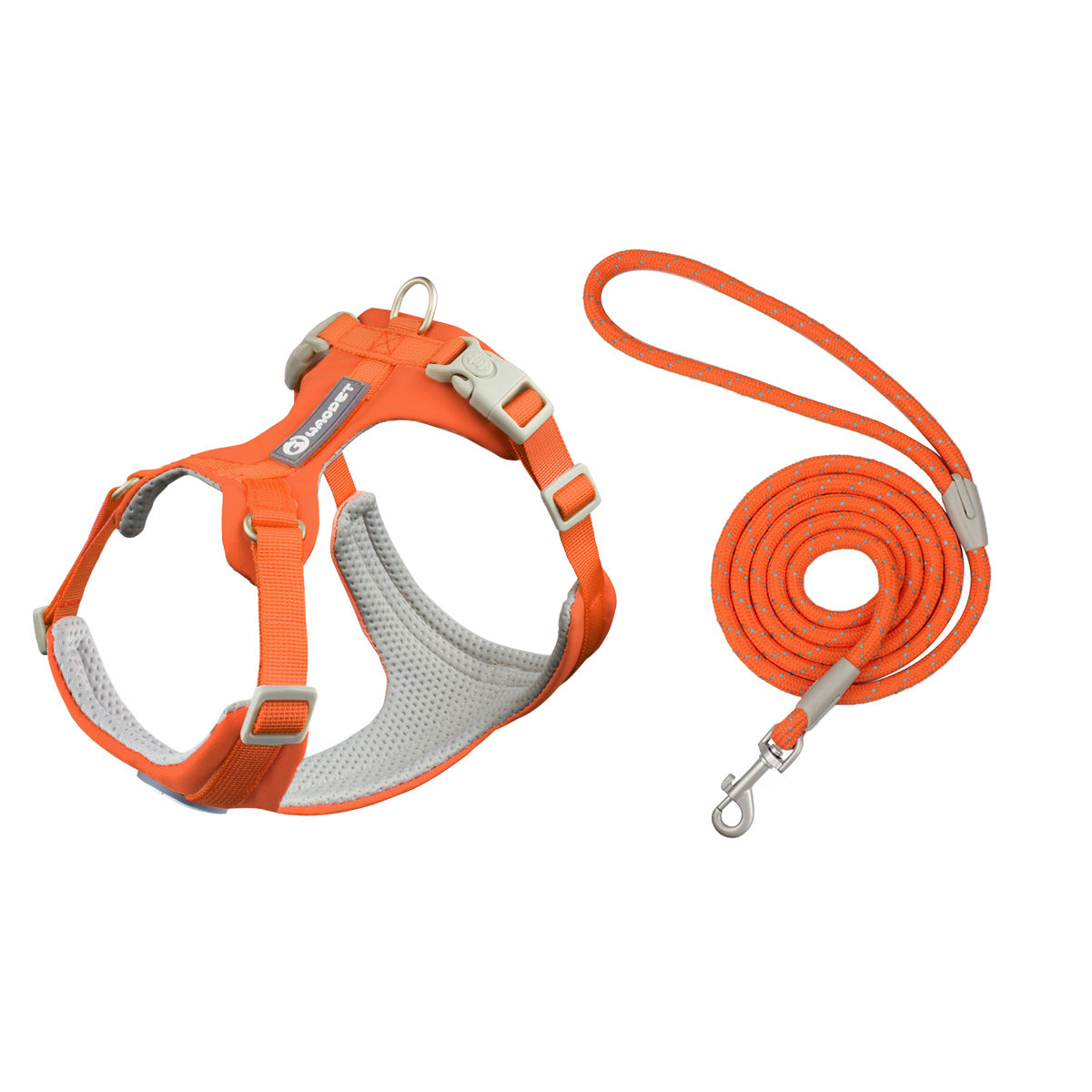 Reflective Dog Harness & Leash Set — Soft Breathable Vest, 6 Colors, Sizes XS–L