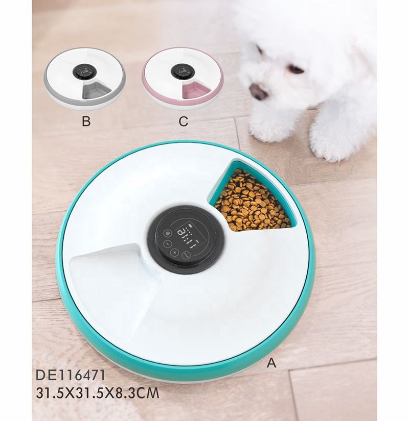 6-Meal Timed Automatic Pet Feeder with Rotating Tray for Cats & Dogs
