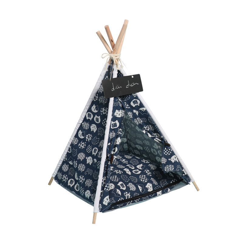 Canvas Pet Tent Kennel – Removable & Washable Dog Tent Bed with Pad