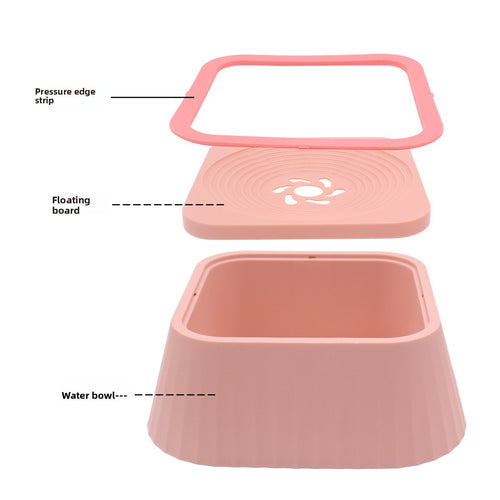 Anti-Splash Floating Pet Water Bowl — No Wet Mouth, PP Safe, 5 Colors