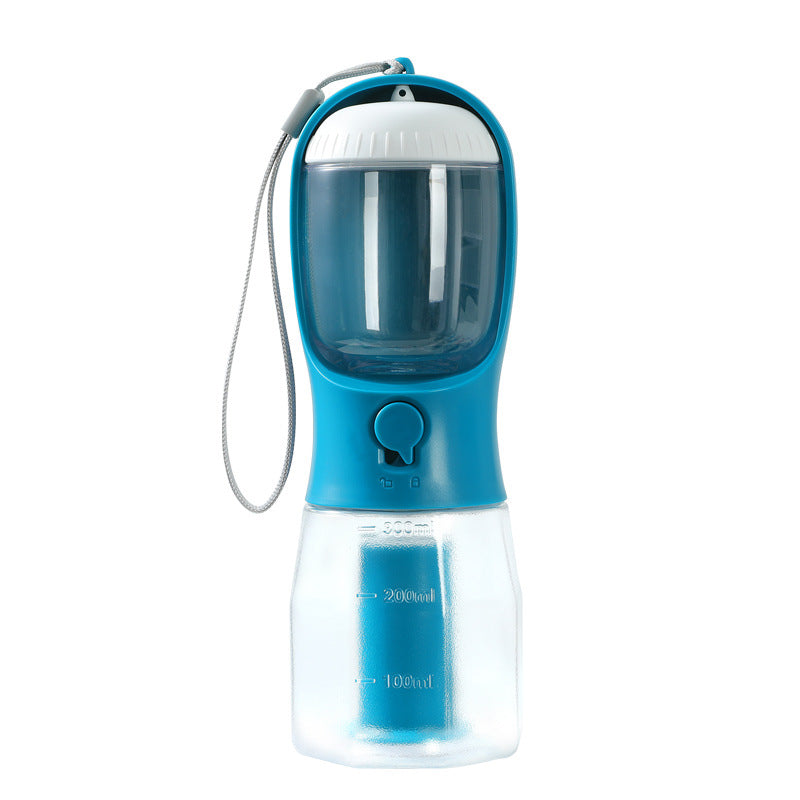 3-in-1 Portable Pet Water Bottle — Water, Food & Poop Bags in One
