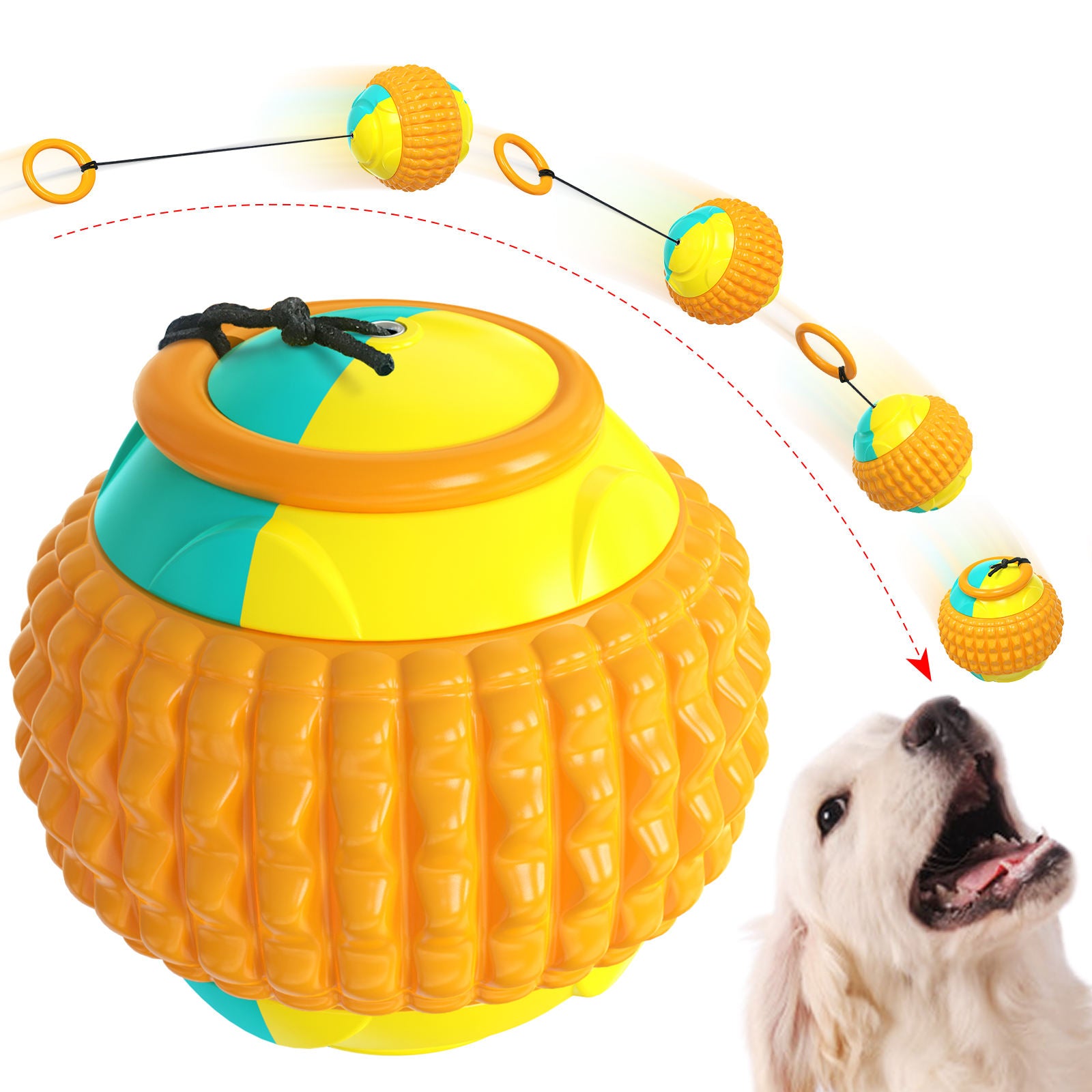 Plastic Throwing Molar Ball Dog Toy — Bite-Resistant, Hand Throw, Blue or Orange