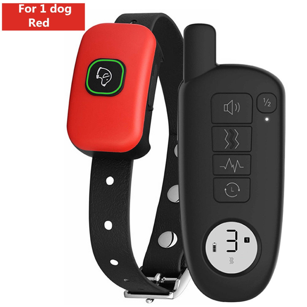 1000ft Range Dog Training Collar Waterproof Electric Shock Vibration Sound Dogs Bark Collar for Small Medium Large Dogs Trainer