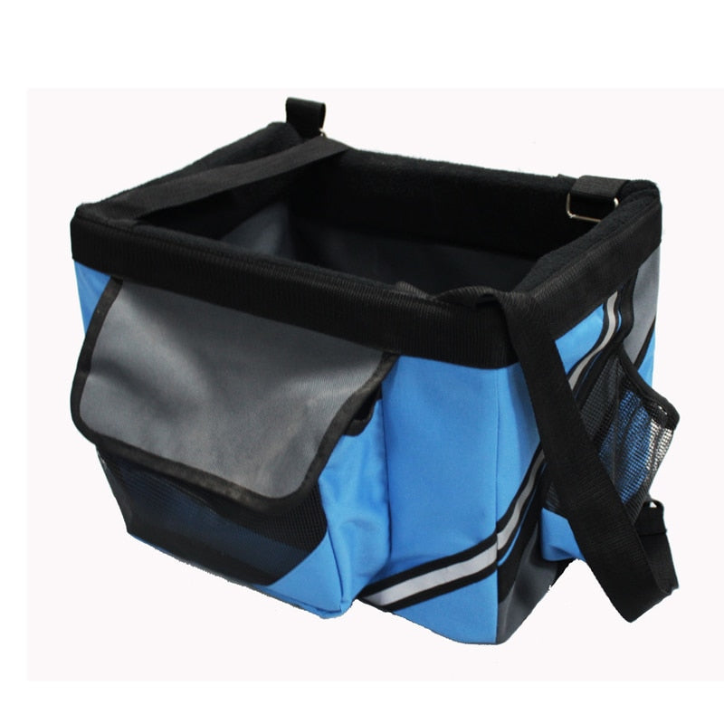 Pet Bicycle Carrier Bag — Waterproof Oxford Basket for Dogs & Cats, 3 Colors