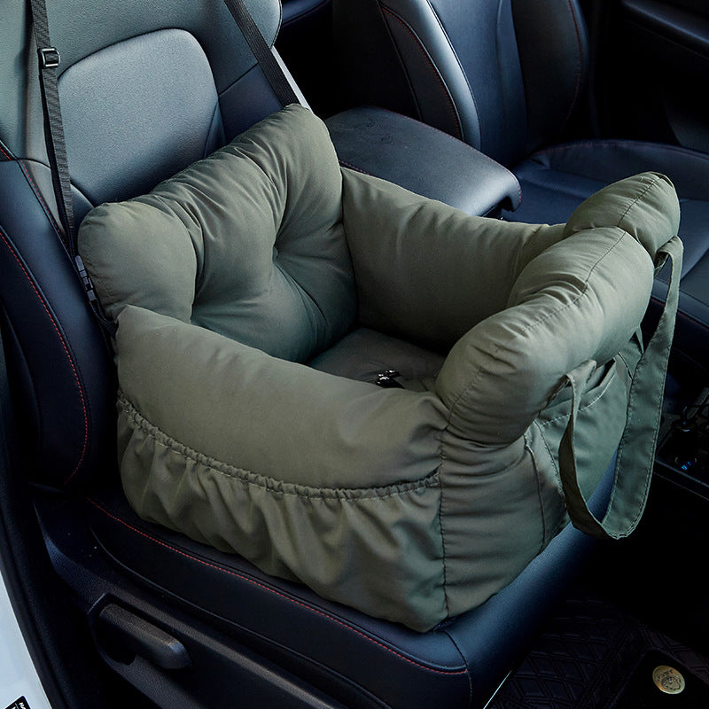 Plush Car Dog Bed — Breathable PP Cotton Travel Nest for Small & Medium Dogs