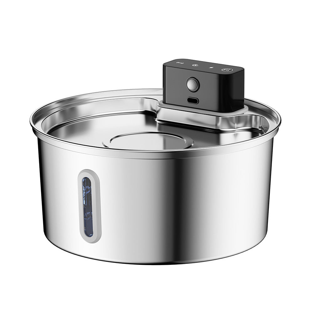 3.2L Wireless Smart Pet Water Fountain — 304 Stainless Steel, Motion Sensing