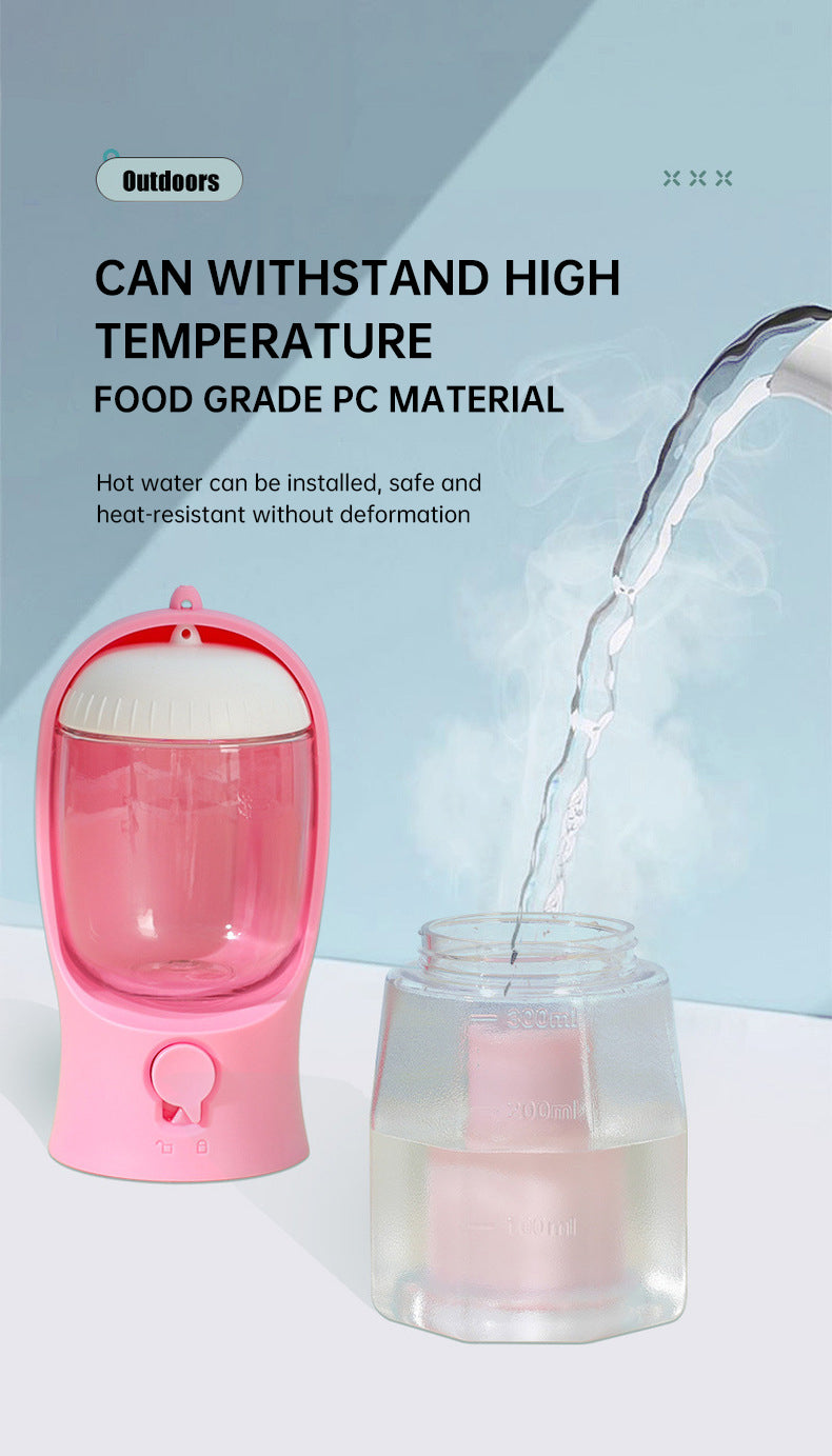3-in-1 Portable Pet Water Bottle — Water, Food & Poop Bags in One