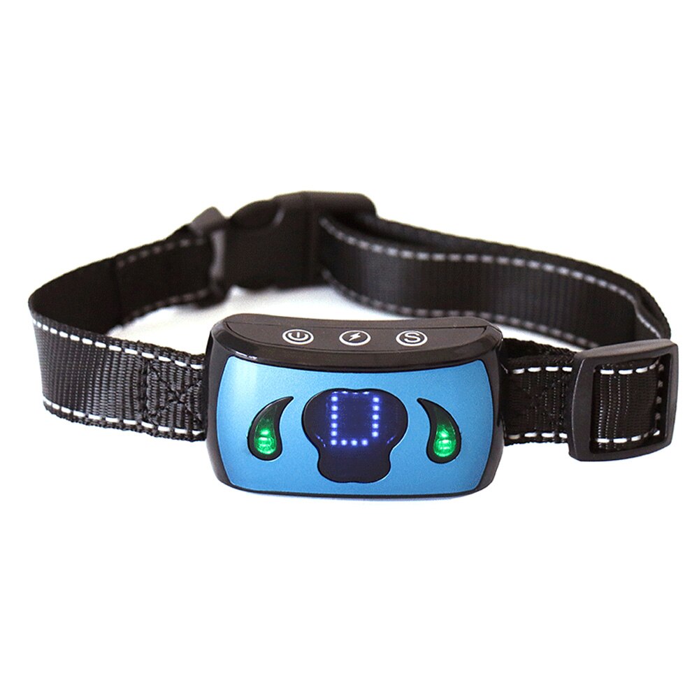 Anti-Bark Collar — Vibration, Shock & LED, IP65 Waterproof, Adjustable Sensitivity, 4 Colors
