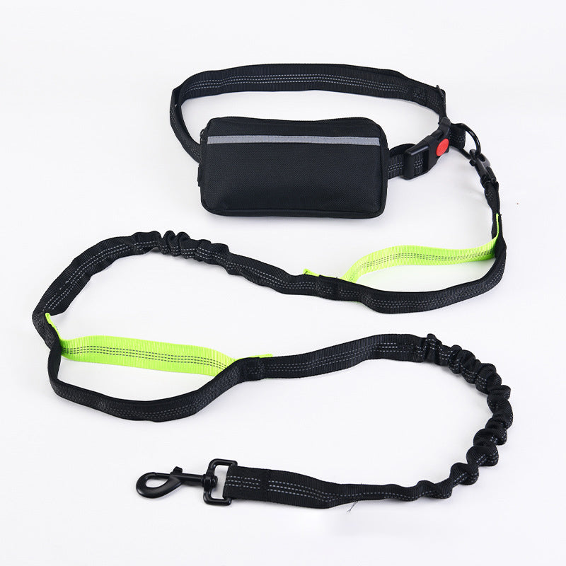 Hands-Free Running Dog Leash — Reflective Nylon Waist Belt, 4 Colors