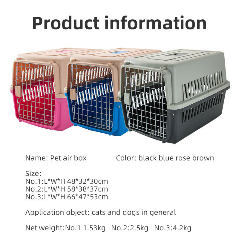 Hard-Shell Pet Travel Carrier — Airline-Approved Dog & Cat Crate, 3 Colors, S/M/L