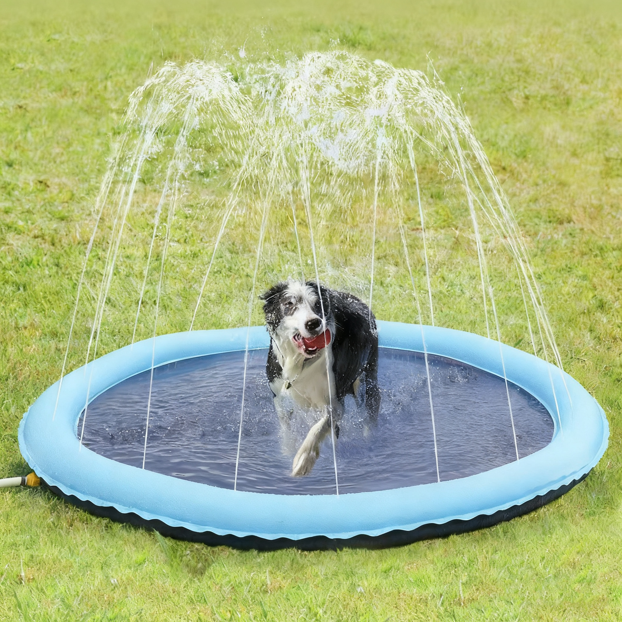 Pet Sprinkler Play Mat — Thickened PVC Water Splash Pad for Dogs
