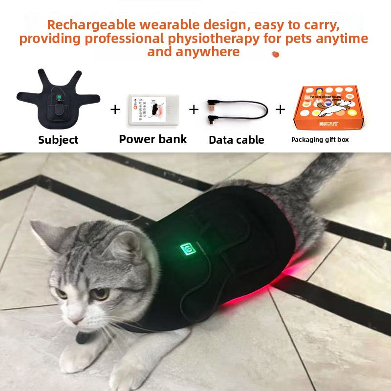 Portable Pet Red Light Therapy Belt — 42 LED Beads, Far Infrared Heat, CE/FCC Certified