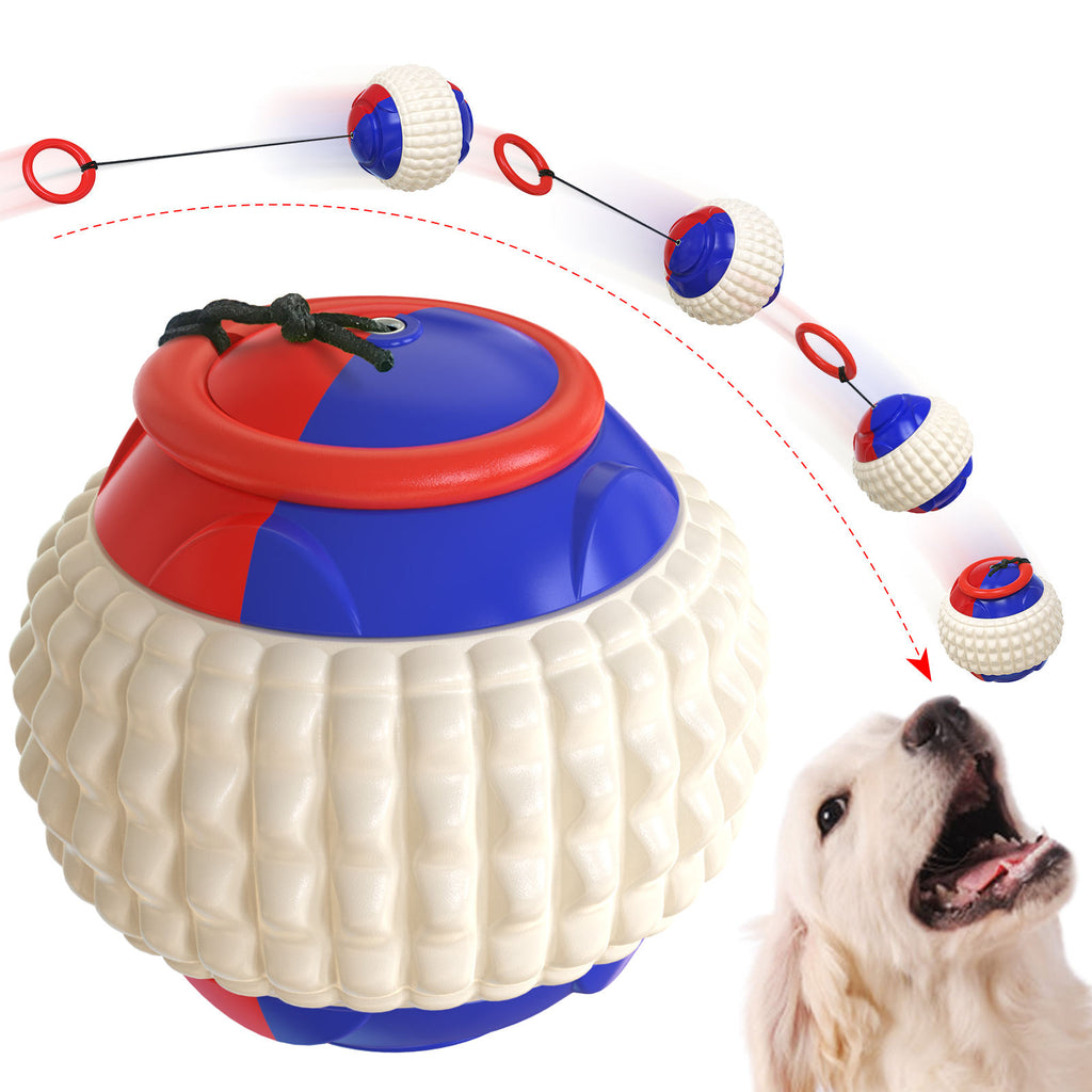 Plastic Throwing Molar Ball Dog Toy — Bite-Resistant, Hand Throw, Blue or Orange