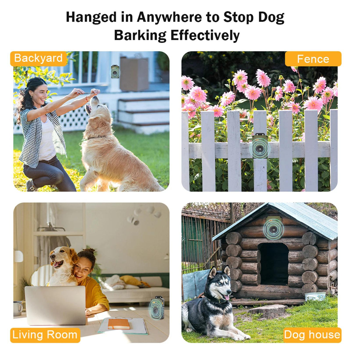 Ultrasonic Bark Deterrent & Dog Trainer – Automatic Anti-Bark Device with 49 ft. Range | IPX4 Weatherproof