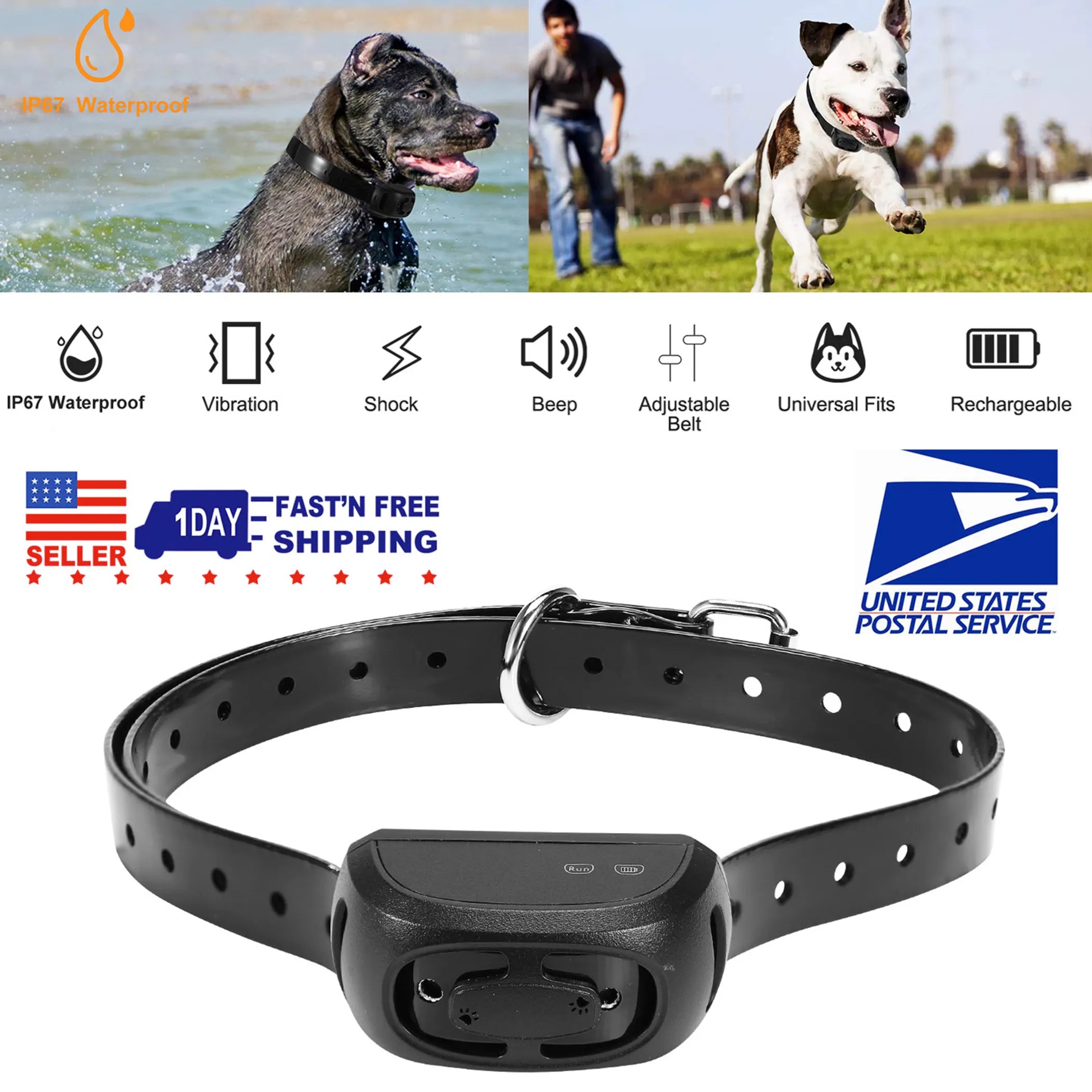 Dog Training Collar — IP67 Waterproof, 3 Modes, 9 Levels, 1640ft Range
