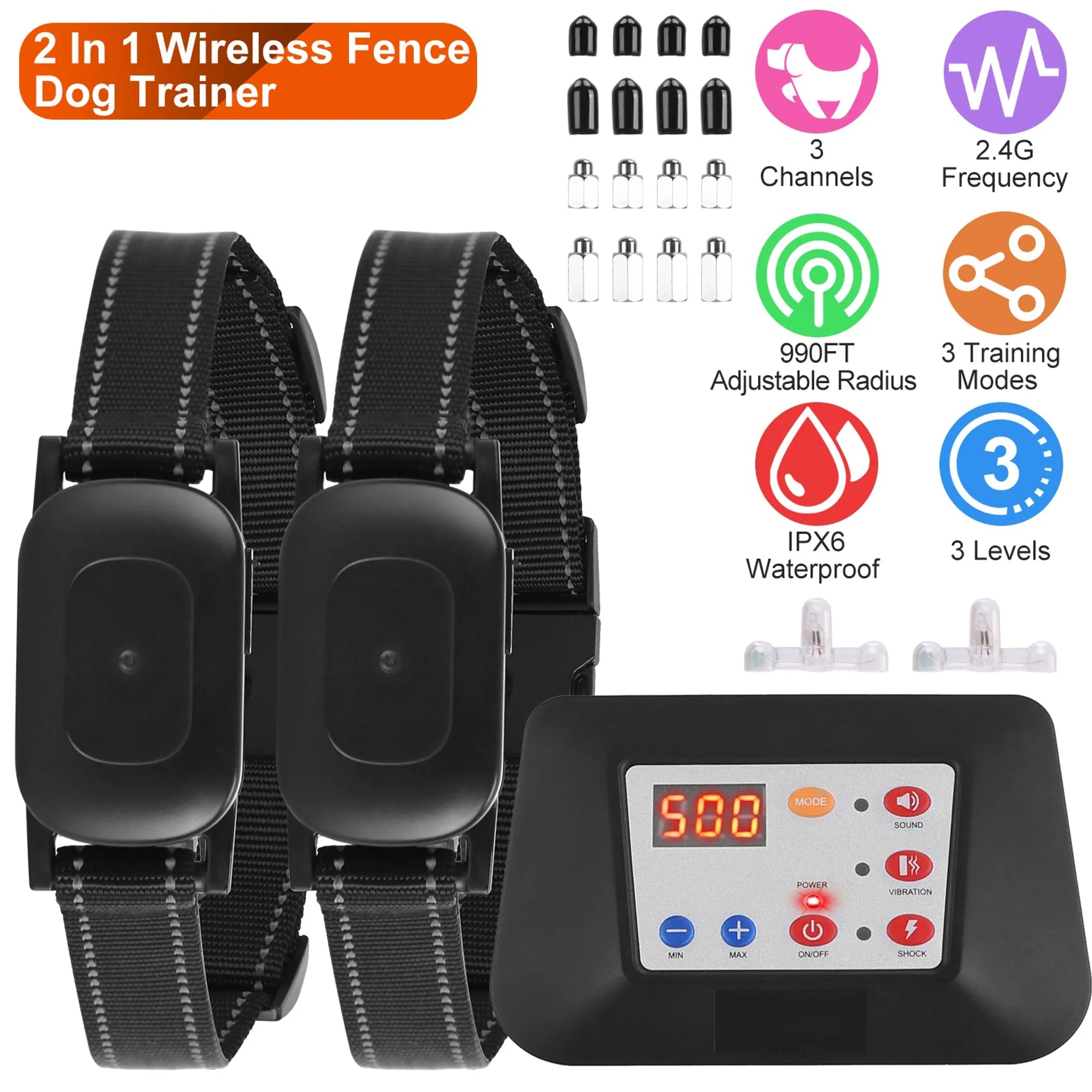 990FT Radius Dog Training Collar Wireless Fence