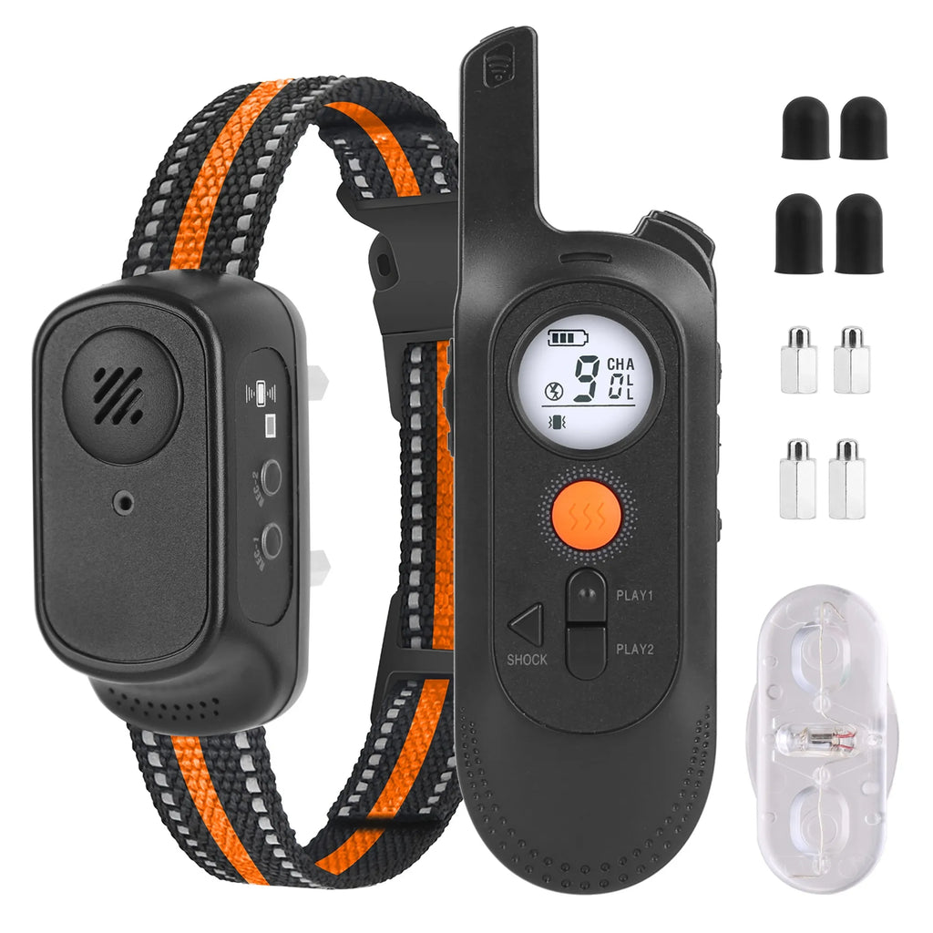Dog Training Collar — IP65 Waterproof, 984ft Range, 9 Levels, Voice Command Recording