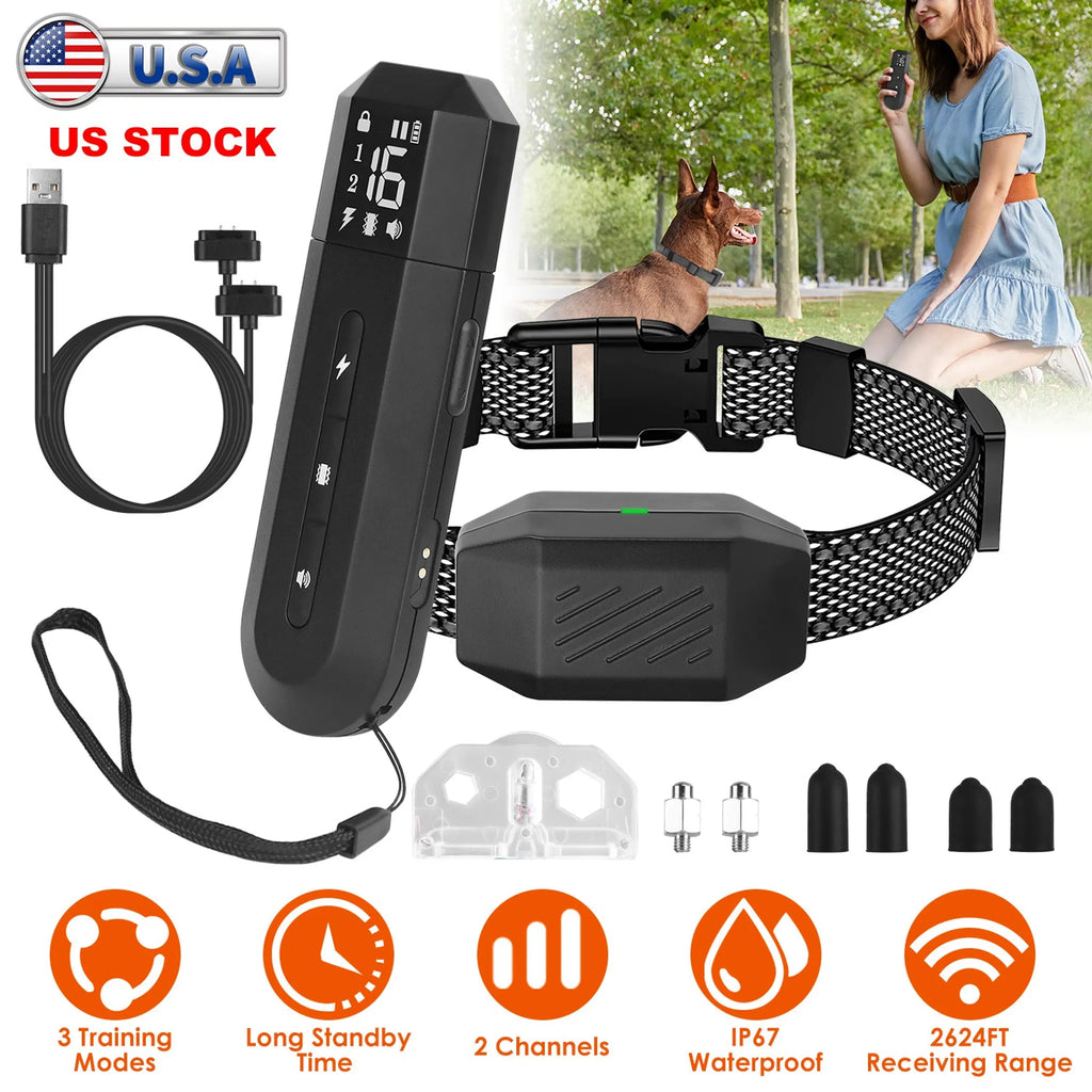 Dog Training Collar — IP67 Waterproof, 2624ft Range, 16 Levels, Durable ABS