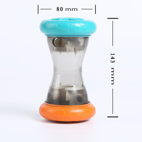 ABS+TPE Dumbbell Treat Leaking Slow Feeder — Labyrinth Puzzle, Mute Wheels, 175g