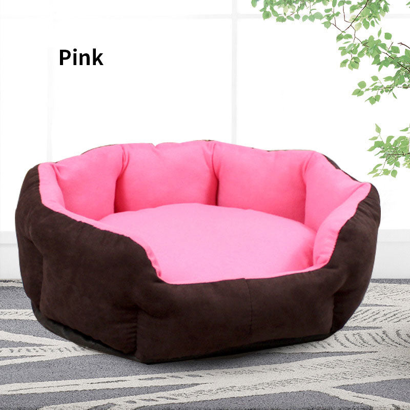 All-Season Pet Kennel Bed — Removable & Washable, 4 Sizes, Multiple Patterns