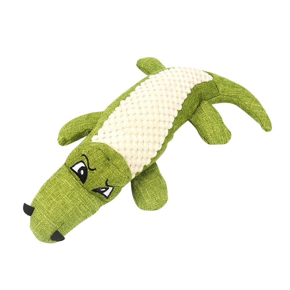 Linen Plush Squeaky Dog Toy — Bite-Resistant, Teeth Cleaning, 3 Colors