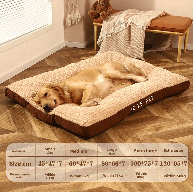 Washable Pet Sleeping Mat — Removable Cover, PP Cotton Fill, All-Season, Sizes L–3XL
