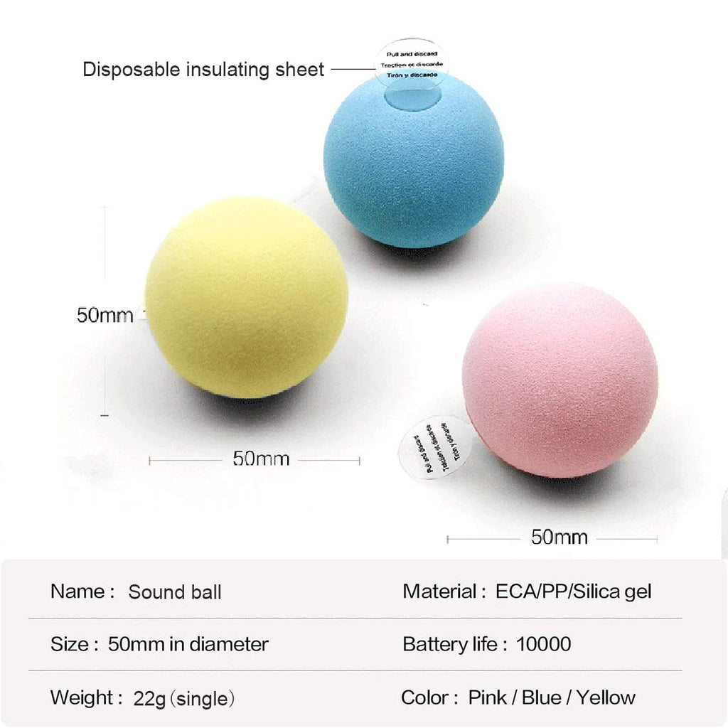 Interactive Catnip Sound Ball — Touch-Triggered Animal Sounds, EVA or Wool, 3 Colors