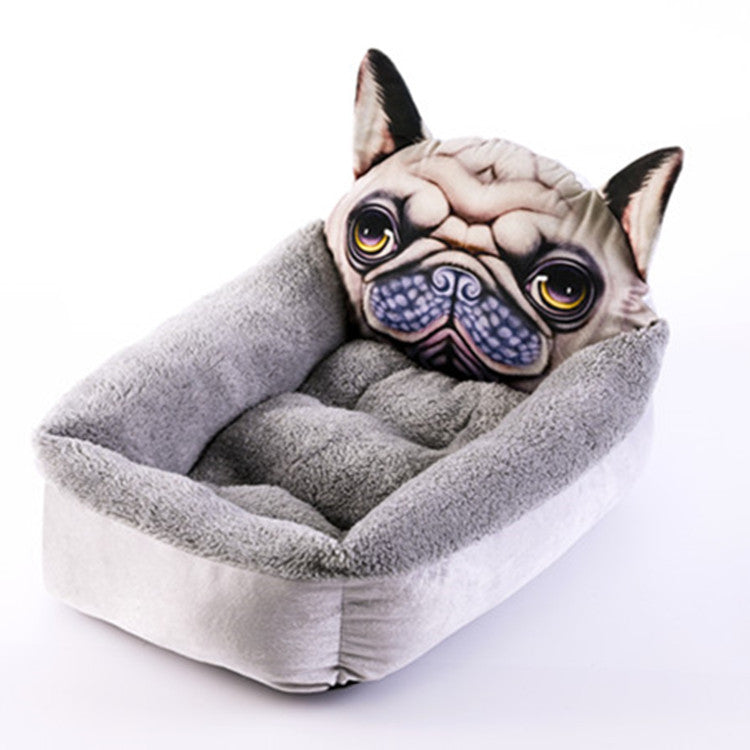 3D Cartoon Pet Cave Nest – Warm Plush Dog & Cat House Bed, 4 Character Designs