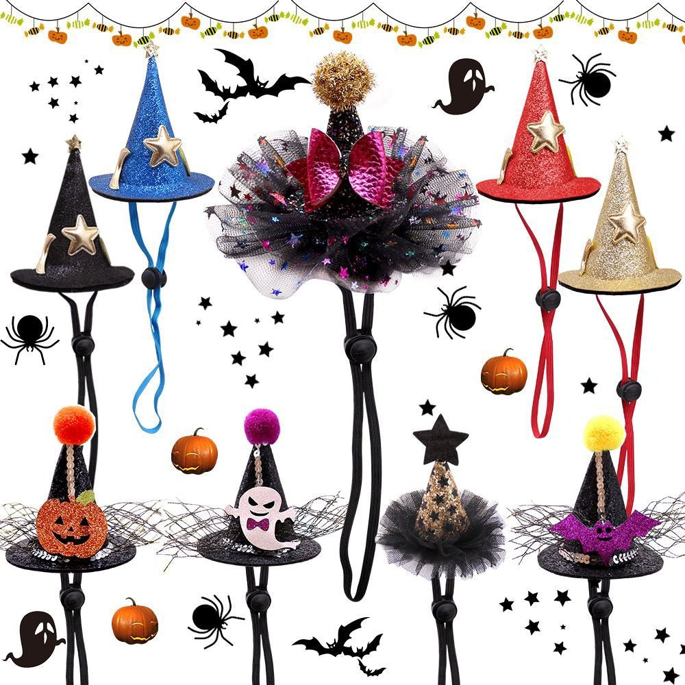 Halloween Pet Hat — Handmade Adjustable Headwear for Cats & Dogs, 9 Styles